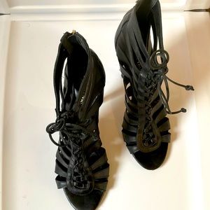Black Laced Cage Heels
